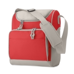 Cooler bag with front pocket made of polyester red colour