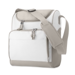 Cooler bag with front pocket made of polyester white colour