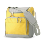 Cooler bag with front pocket made of polyester yellow colour