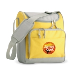 Cooler bag with front pocket made of polyester yellow colour second main view