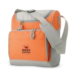 Cooler bag with front pocket made of polyester orange colour main view