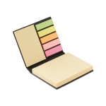 Sticky notes in 2 sizes in a notepad black colour