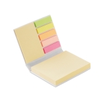 Sticky notes in 2 sizes in a notepad white colour