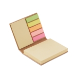 Sticky notes in 2 sizes in a notepad beige colour