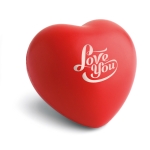 Heart-shaped stress ball in white or red as an employee gift red colour main view