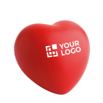 Heart-shaped stress ball in white or red as an employee gift red colour view with print area