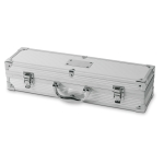 Stainless steel grill set in an aluminium case silver colour second view