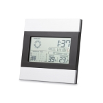 Weather station in black and silver as a promotional gift matt silver colour