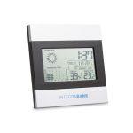 Weather station in black and silver as a promotional gift matt silver colour third main view