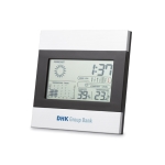 Weather station in black and silver as a promotional gift matt silver colour second main view