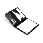 Elegant conference folder with notepad, inner compartments, A4 black colour third view