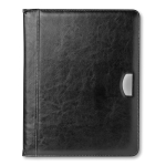 Elegant conference folder with notepad, inner compartments, A4 black colour fifth view