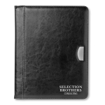 Elegant conference folder with notepad, inner compartments, A4 black colour fifth main view