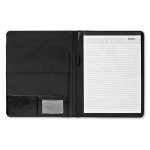 Elegant conference folder with notepad, inner compartments, A4 black colour sixth view