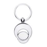 Trolley coin with metal keyring for supermarkets shiny silver colour fourth view