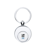 Trolley coin with metal keyring for supermarkets view with print area