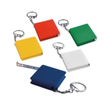 Square keyring with measuring tape, 1M various colours