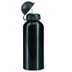 Aluminium sports bottle for outdoor activities, 600 ml black colour