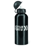 Aluminium sports bottle for outdoor activities, 600 ml black colour main view