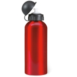 Aluminium sports bottle for outdoor activities, 600 ml red colour