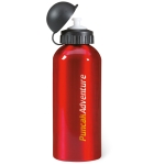 Aluminium sports bottle for outdoor activities, 600 ml red colour main view