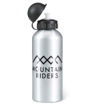 Aluminium sports bottle for outdoor activities, 600 ml matt silver colour third main view