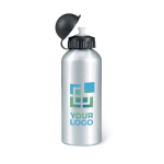 Aluminium sports bottle for outdoor activities, 600 ml view with print area