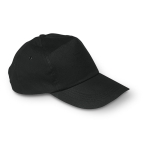 Cap with 5 panels and closure for promotions black colour