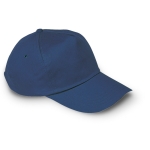 Cap with 5 panels and closure for promotions blue colour