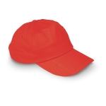 Cap with 5 panels and closure for promotions red colour