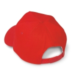 Cap with 5 panels and closure for promotions red colour second view