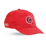 Cap with 5 panels and closure for promotions red colour third main view