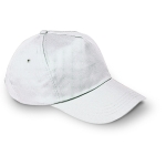 Cap with 5 panels and closure for promotions white colour