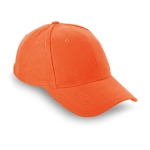 6-panel brushed cotton cap orange colour