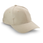 6-panel brushed cotton cap khaki colour