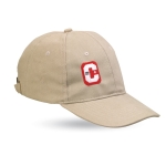 6-panel brushed cotton cap khaki colour main view