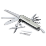 Multifunctional metal pocket knife, 13 functions silver colour third main view