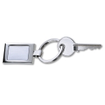 High-gloss chrome-plated keyring shiny silver colour fourth view