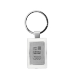 High-gloss chrome-plated keyring view with print area