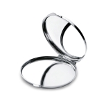 Pocket mirror with normal and magnifying mirror, metal housing shiny silver colour seventh view