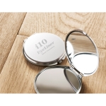 Pocket mirror with normal and magnifying mirror, metal housing shiny silver colour second main view