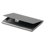 Chrome-plated business card holder matt silver colour fourth view