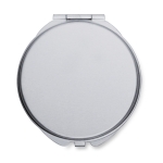 Pocket mirror with normal and magnifying mirrors matt silver colour third view