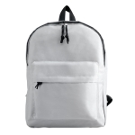 Children's backpack made of 600D polyester with front pocket white colour