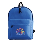 Children's backpack made of 600D polyester with front pocket royal blue colour main view