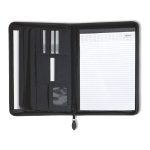 Folder with various compartments and notepad, A4 black colour third view