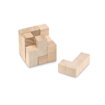 Wooden puzzle for children in a cotton bag for promotions wood colour second view