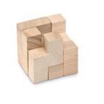 Wooden puzzle for children in a cotton bag for promotions wood colour fourth view