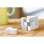 Wooden puzzle for children in a cotton bag for promotions wood colour second ambient view