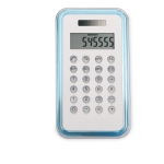 8-digit calculator in blue-transparent aluminium design transparent blue colour second view